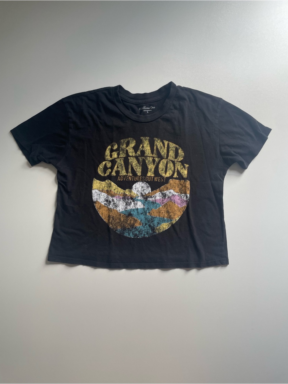 Rebellious One Black Grand Canyon Graphic Tee with Multicolor Print